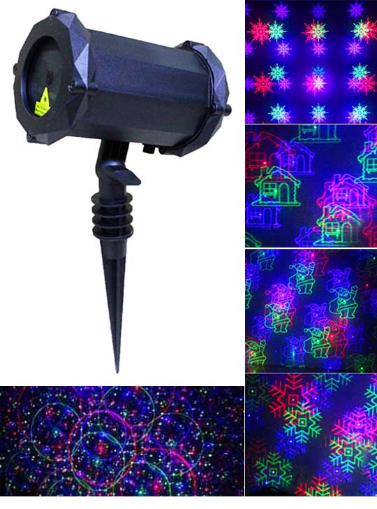 Лазерный проектор Снежинки SUPERMAX GARDEN Xmas RGB Music
